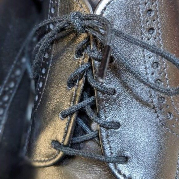 Leather Dress Shoes - Fine Men's Brogue Cap-Toe Oxfords, Top Quality - Picture 10 of 15